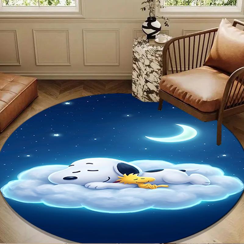 Snoo-dog Dreams On The Moon Round Rug for Livingroom,Bedroom, Palyroom, Chair Rug, Area rug, Circle Carpet, Large Size Fan Christmas gift