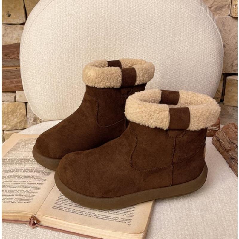 Winter Retro Snow Boots Women Flat Bottom Warm Cotton Shoes Korean Style Student Booties Hot Sale Season Ankle Boots Footwear