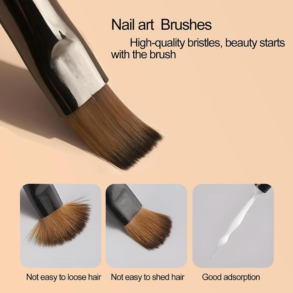 LINMANDA Nail Art Design Stift Malwerkzeuge mit Nagelverlängerungsgel Pinsel Nagelgel Pinsel Salon zu Hause DIY Maniküre 9 Stück