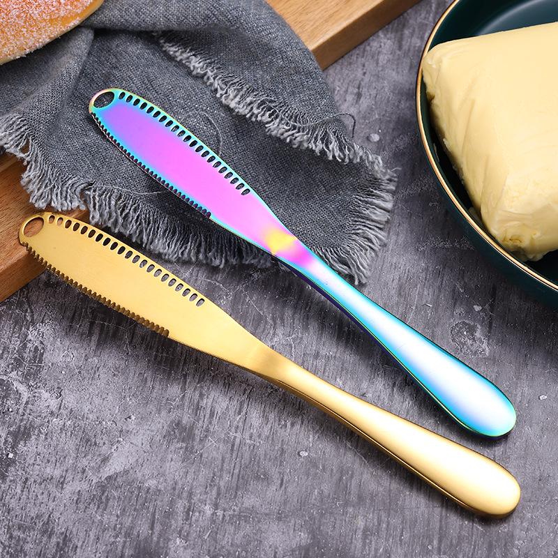Gold Cream Western Style 430 Stainless Steel Butter & Cheese Spreading Knife.