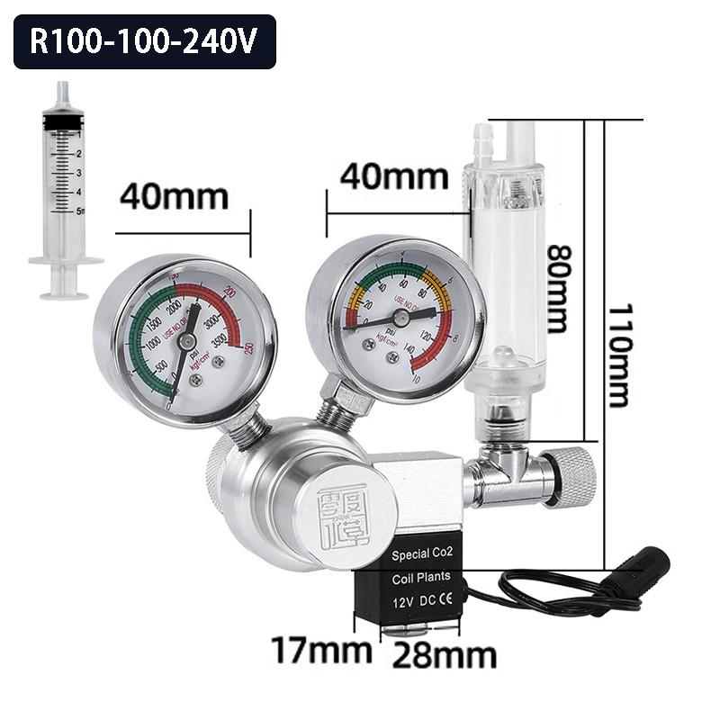 Aquarium CO2 Regulator Solenoid Valve Bubble Meter CO2 Control System Plant Water Grass Tank CO2 Pressure Reducing Valve