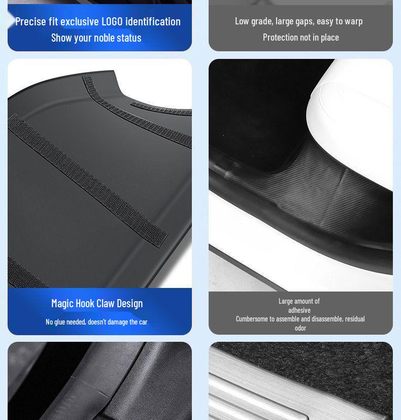 Tesla Model Y Carbon Fiber Rear Seat Corner Anti-Kick Protector Sill Strip