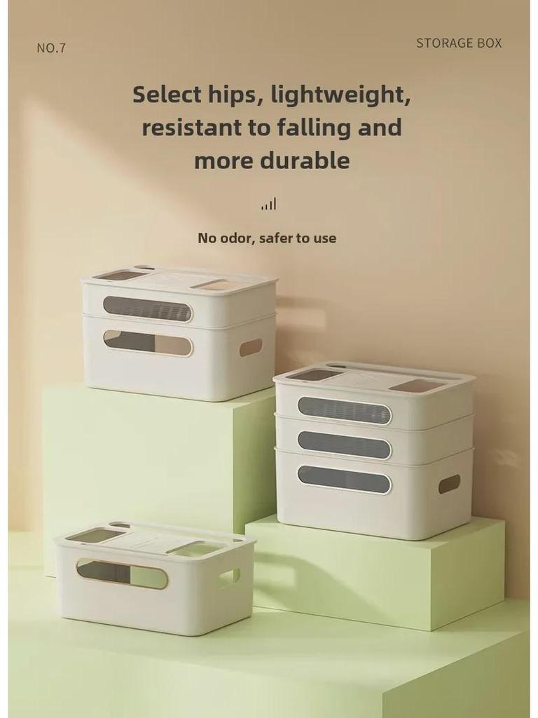 Wielowarstwowe pudełko do przechowywania w stylu kremowym na routery WiFi i półki na dekodery TV