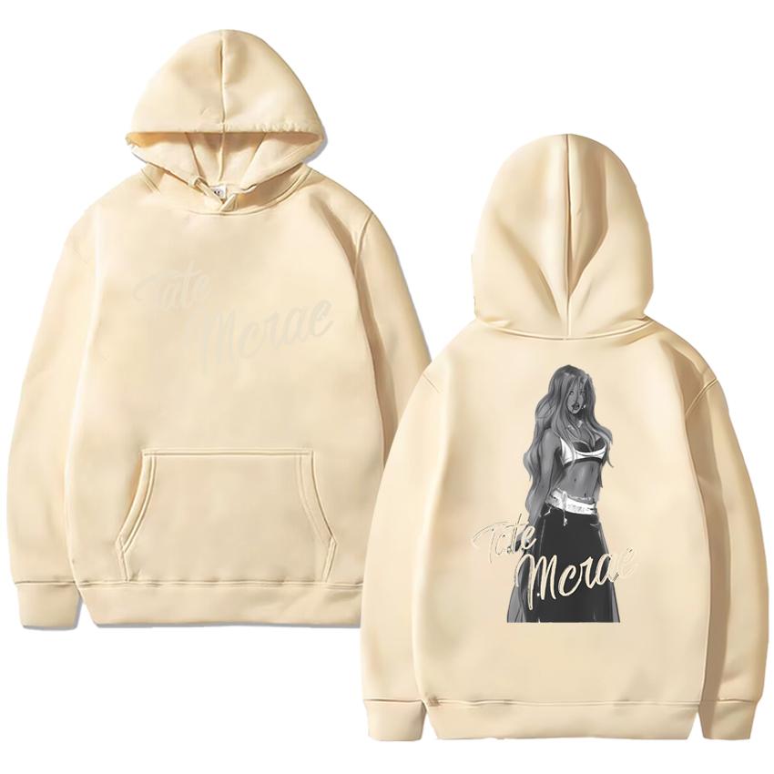 New in Tate Mcrae Tour 2025 Double Sided printed Hoodie Unisex harajuku fashion Sweatshirt Men women Fleece Long sleeve pullover