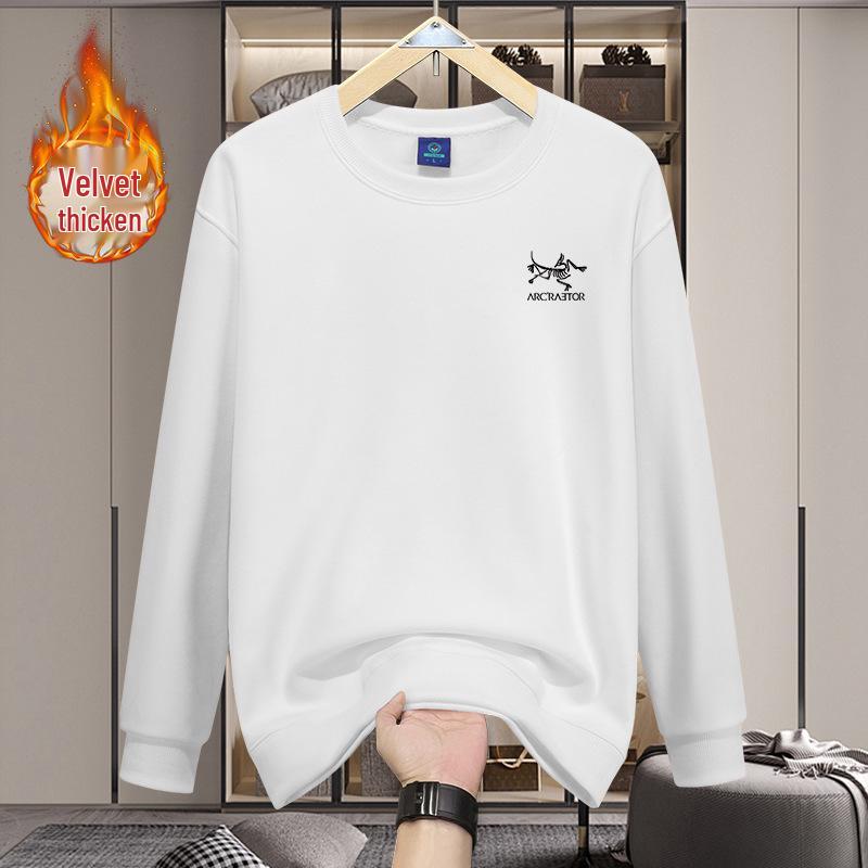 2025 Autumn American Style Heavyweight Men's Bird House Hoodie - Velvet Lined, Loose Fit, Round Neck, Long Sleeve, Unisex Winter Wear.