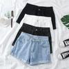 Women's High-Waisted Wide-Leg Denim Shorts - Loose, Slimming, A-Line, Trendy Summer Style 2026