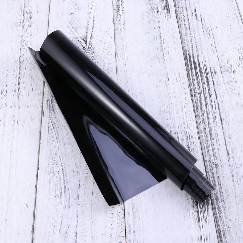 Bright Black Headlight Tail Fog Light Vinyl Film Universal 100X30Cm