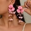 European and American Style Earrings, Chiffon Flower Multi-layer Niche Design Stud Earrings, Versatile High-end Earrings Women