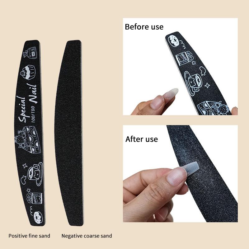 1Pcs Black Nail Files For Manicure Sanding Double Sided Nail File 100-240Grit Nail Art Care Tools High Quality Polishing Tools