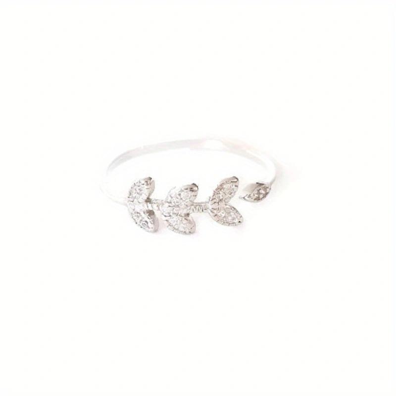 Módní zirkon vykládaný s vydlabanými listy, měděný materiál šetrný k životnímu prostředí, dámský prstýnek, dárek k výročí, šperky na plážovou párty