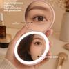 Portable LED Compact Makeup Mirror USB Rechargeable 2X Magnifying Double Sided Travel Cosmetic Mirror