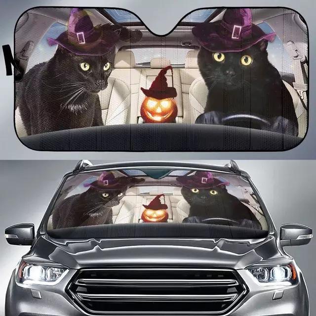 Car Visor Funny Selfie Cat Car Windshield Sun Visor Uv Protection