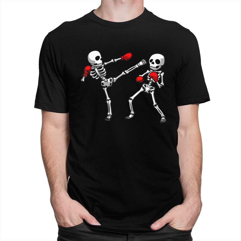 Kickboxing Kickboxer Boxe T-shirt Teschio Magliette Puro Cotone Maglietta Estate Girocollo Pugile Arti Marziali T-shirt Casual Manica Corta