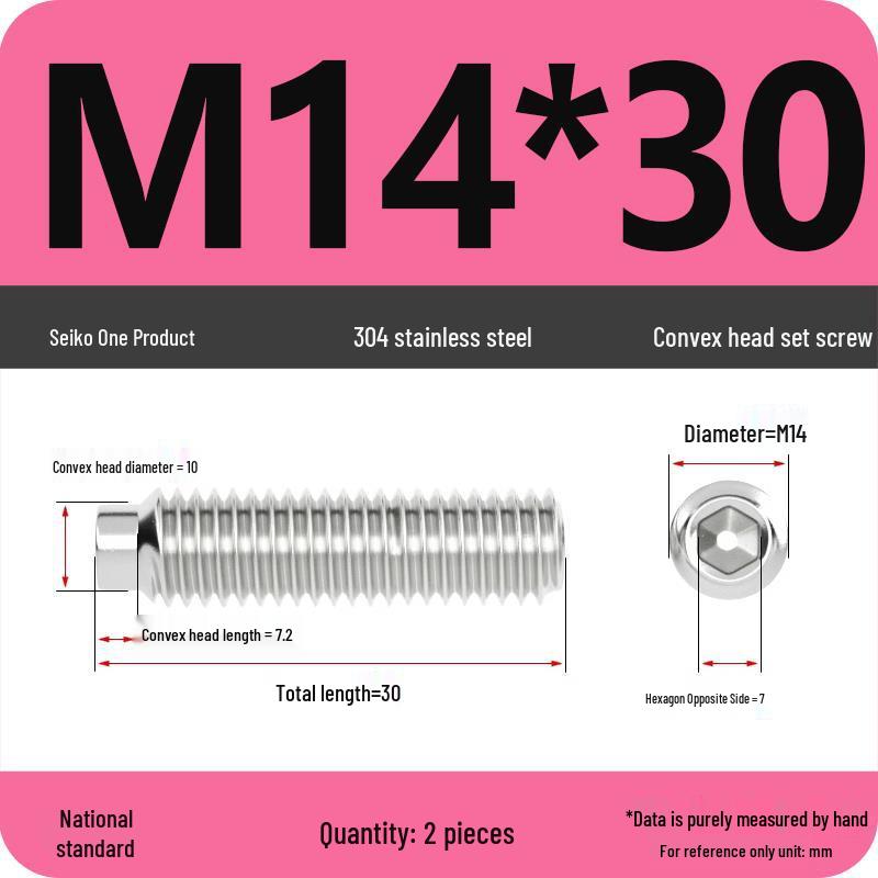 304 Stainless Steel Cup Point Grub Screw - Sizes M3 To M10