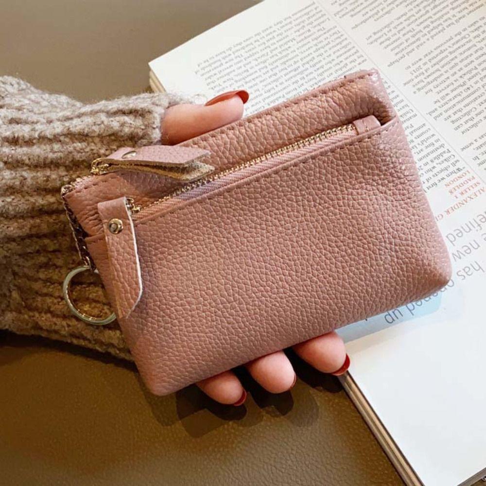 Hand Clutch Women Short Wallet Zipper Pu Coin Purse Elegant Small Cowhide Wallets  Daily