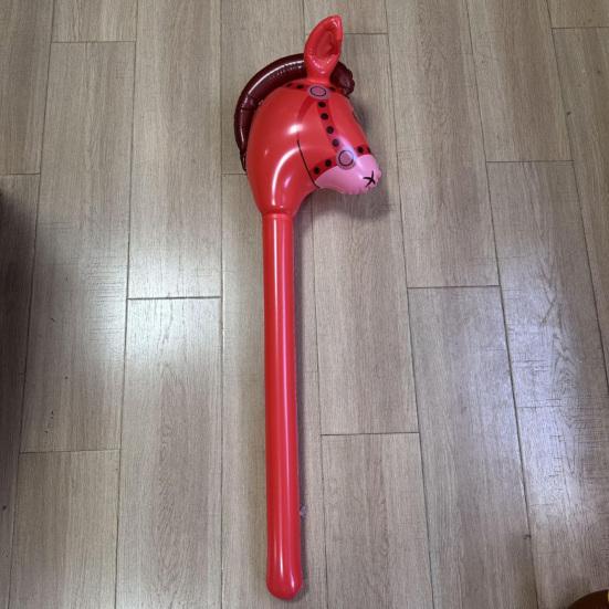 2Pcs Inflatable Stick Horse 39" PVC Kids Inflatable Horse Toy Easy Inflate Deflate Party Decoration for Horse Cowboy Carnival Christmas Birthday