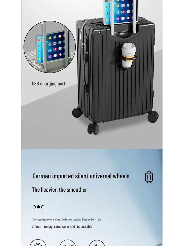 2025 Sturdy Multifunctional Large Capacity Trolley Suitcase with Password Lock for Women, Men, and Students