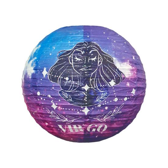 Papírový lampion s vesmírnou tématikou, lampion souhvězdí, lampion v čínském stylu k zavěšení, kulatý lampion, stropní dekorace na párty, narozeniny, dekorace do pokoje
