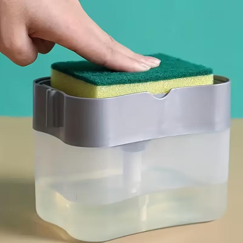 Dishwashing Liquid Press Box Automatic Dish Soap Dispenser Soap Box Sponge Wipe Cleaning Box Kitchen Magic Liquid Box
