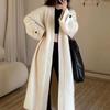 Autumn Winter Women Button Long Sleeve Knitted Long Cardigan Coats Lady Baggy Knitwear Sweater