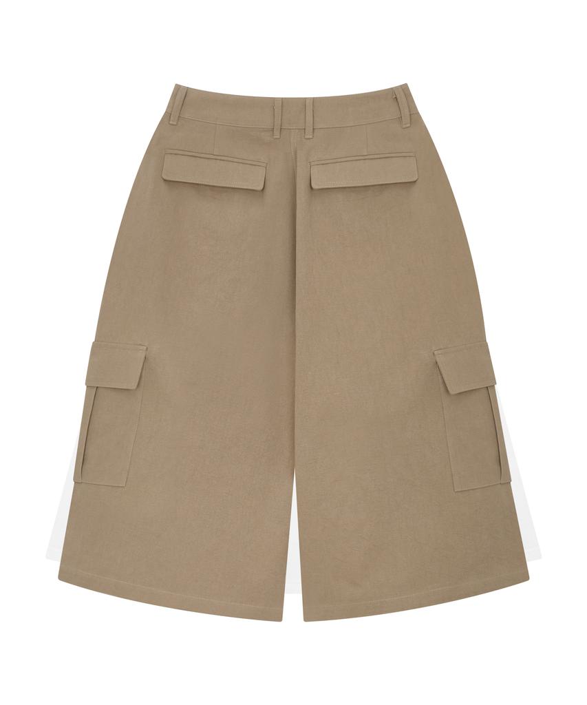 Deuleongkeutegseuteu Rivet Twill Cargo Bermuda Pants [Beige]