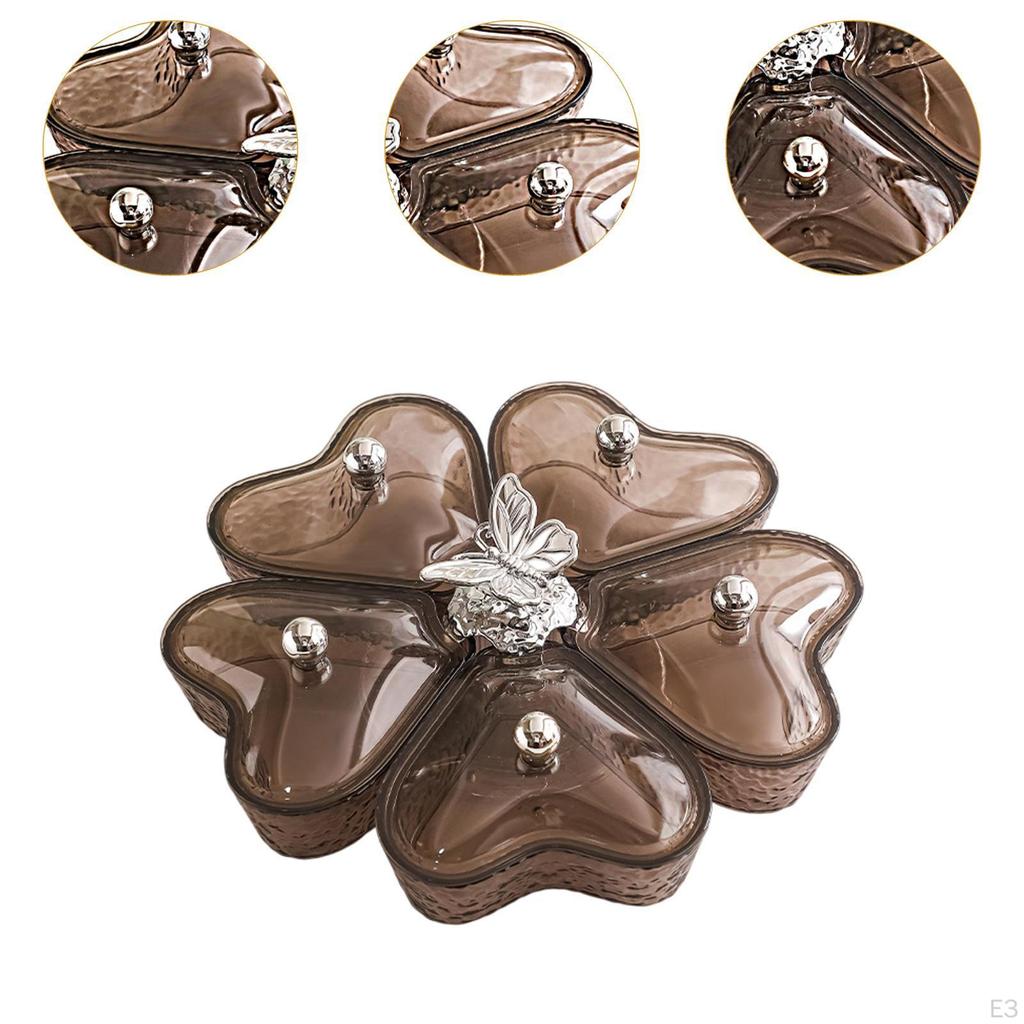 5 Compartment Rotating Snack Bowl for Nuts And Chocolates