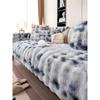 Rabbit Plush Sofa Seat Cushions Light Luxury Autumn and Winter Thickened Warm Non-Slip Full Cover Cloth Cream Wind Anti-Scratching Cover