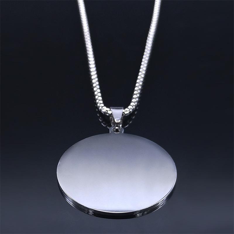 Naszyjnik ze stali nierdzewnej z węzłem w stylu vintage, okrągły, z dwunastoma konstelacjami, tytanowy wisiorek, biżuteria