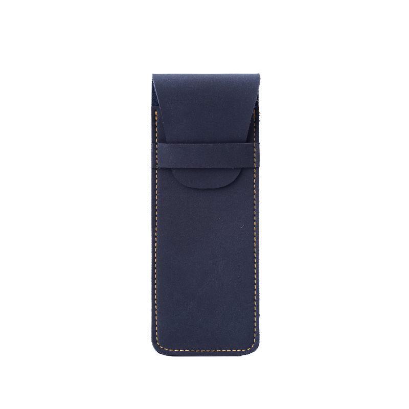 Vintage Leather Pen Case Pocket Pen Pouch Mini Stationery Organizer Bag For Students Office Women Men Business Travel