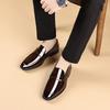 Herren Business Schuhe neue Leder Slipper Herrenschuhe Britische Ein-Pedal eckige Spitze Lackleder glänzend Hochzeitsschuhe lässige Lederschuhe