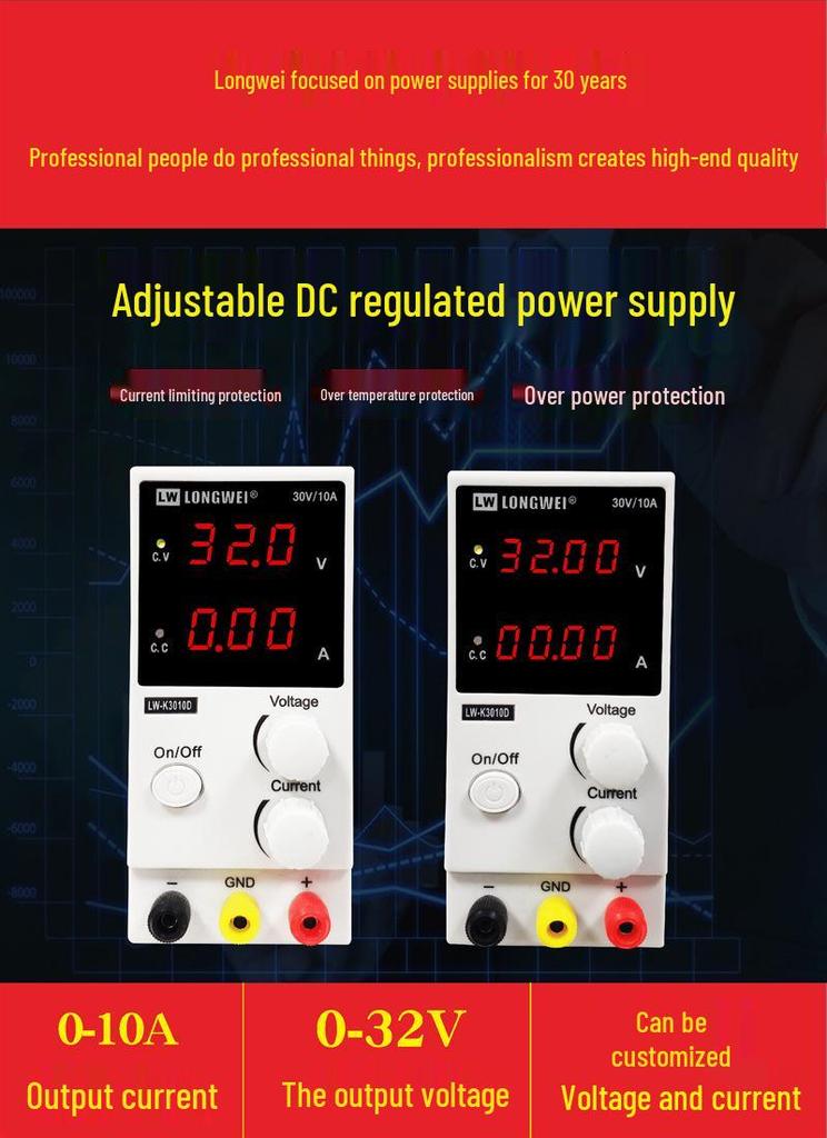 Longwei 30V 5A Adjustable DC Power Supply K305D with LED Display