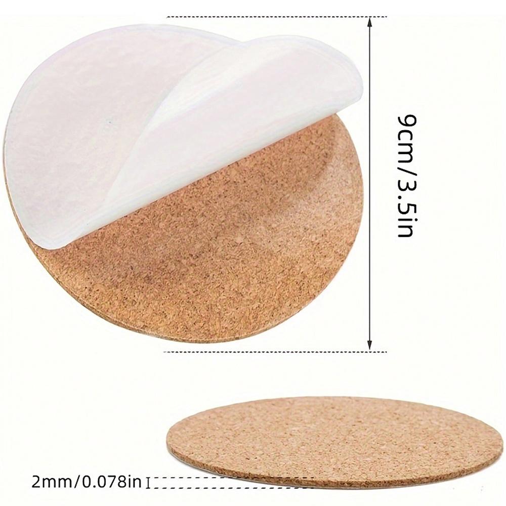 10/20/50 ks Samolepicí korková podložka pod sklenice Kulatá podložka pro DIY diamantové malování, řemesla, korková podložka