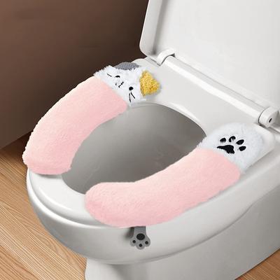 DONGMING Toalettstol Toalett Toalettstol Benza Tofsad Lukt och Värme 2 Par Kudde, Sits, Lock, Ark, Fluffig, Tyg, Antibakteriell, Slitstark,