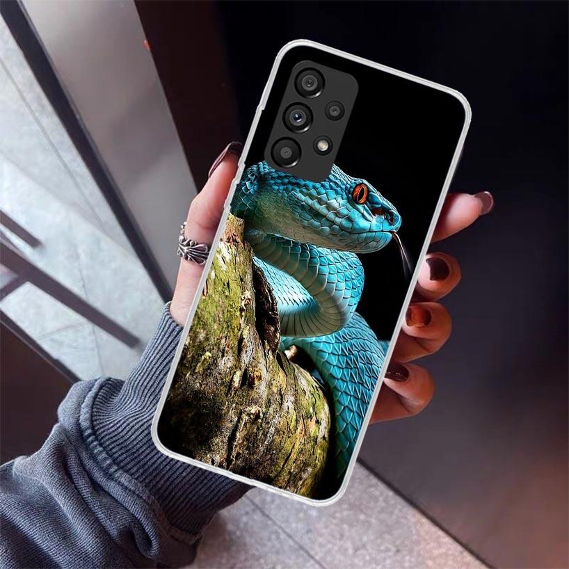 Animal Leather Snake Scales Phone Case For Samsung Galaxy A17 A57 A37 A16 A26 A36 A56 A15 A25 A35 A55 A14 A13 A54 A53 A34 A24 A3