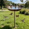 Retro Iron Garden Birdbath Anti-leakage Standing Bird Basin Bird Feeding Station  Yard
