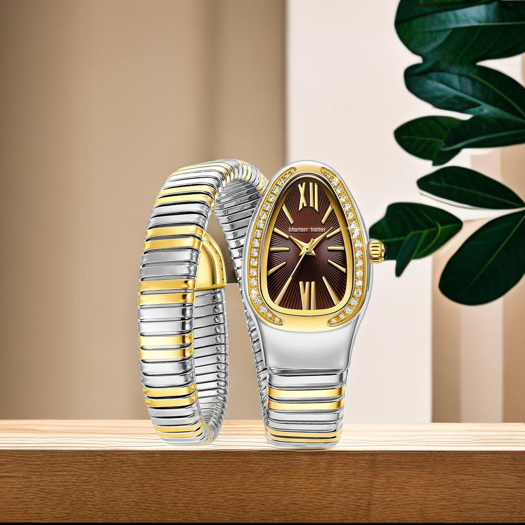 Elegant Design Ladies Watches Unique Snake Shaped Design Bracelet Women's Quartz Wristwatches Best Gift