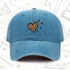 Pc Vintage Washed Hat with Leopard Print Heart Unisex Solid Baseball Cap Suitable for All Seasons Leopard Print Design Idea