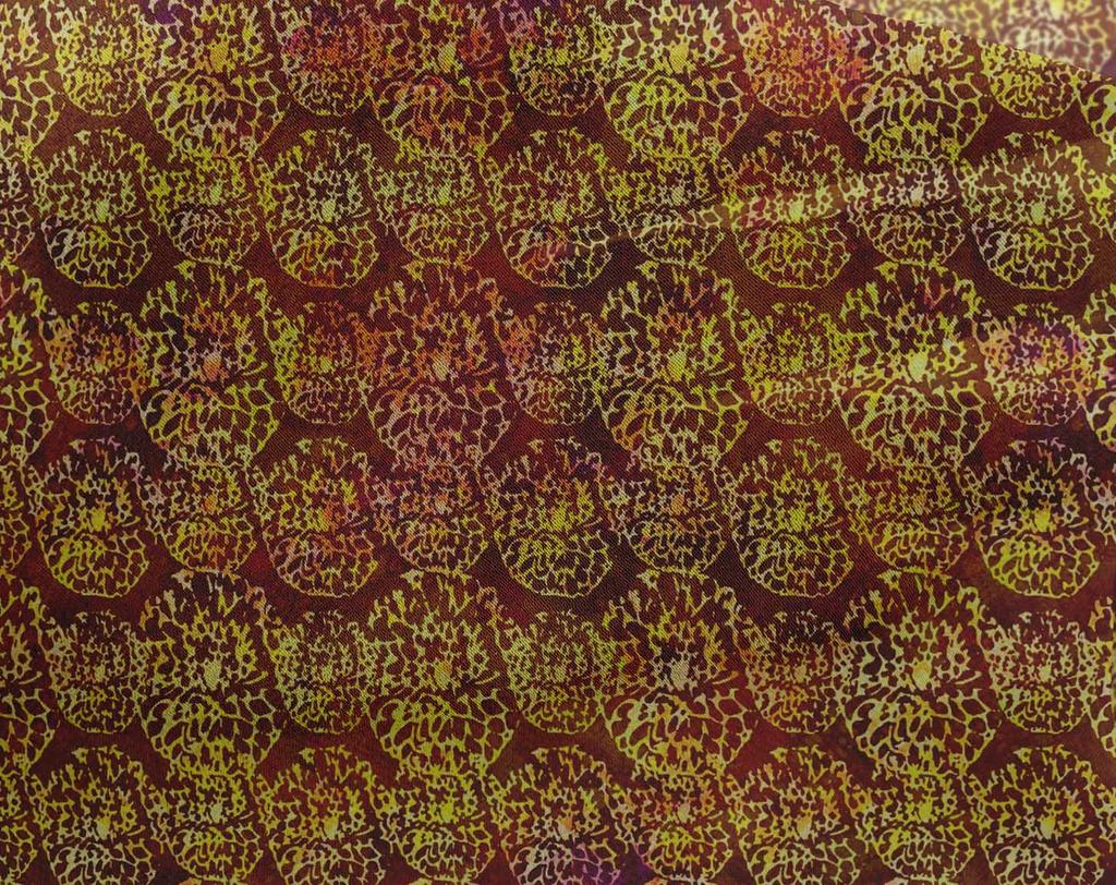 oneOone Georgette Viscose Brown Fabric Batik Sewing Fabric By The Yard Printed Diy Clothing Sewing Supplies 42 Inch Wide -