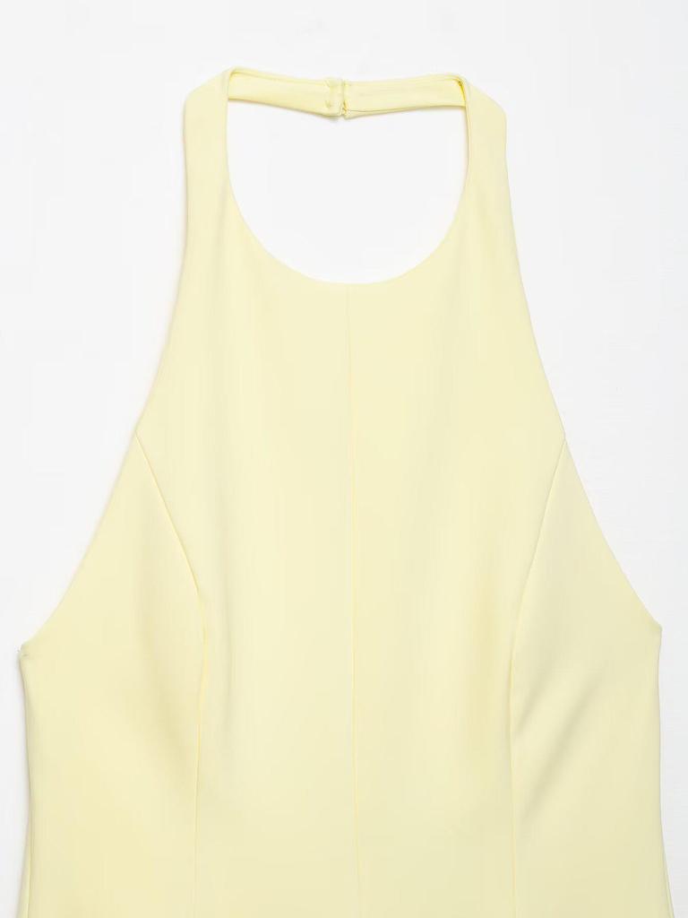 2025 Summer Backless Halter Neck Dress - Women's European & American Fashion