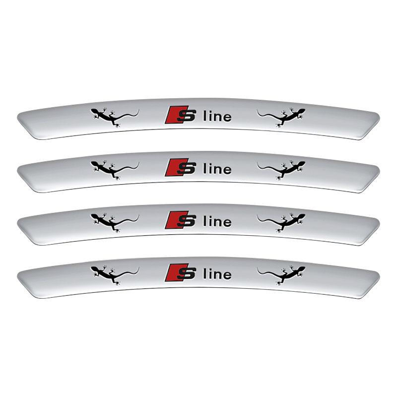 

4 шт. Алюминиевая наклейка с эмблемой ступицы колеса автомобиля, Декоративная наклейка на обод шины для Audi C5 C6 C7 A4 B6 B8 B7 A6 A3 A5 Q3 Q5 Q7 8P S3 S5 S1 S4 S2 RS3 RS4 RS5 RS6 RS8 sline silver