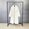 2026 Fall Winter Faux Fur Long Coat Women Blazer Collar Plus Size Thick Warm Outerwear