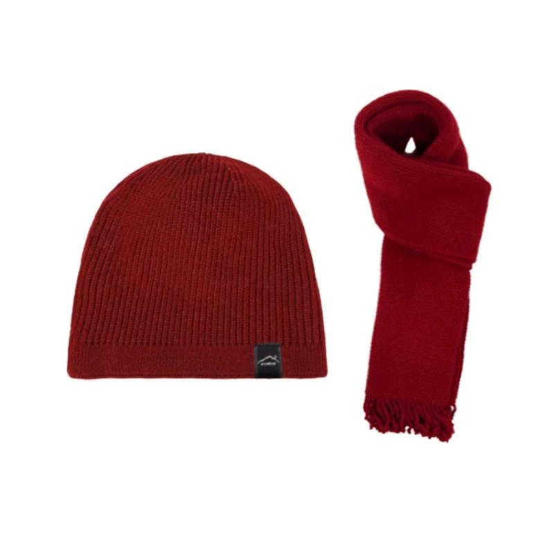 Unisex Warm Hat and Neck Scarf Set for Outdoor Cold Protection Knit Woolen Cap with Ear Cover For Men and Women