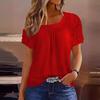 Camiseta Informal de Poliéster con Efecto 3D y Mangas Cortas para Mujer Verano