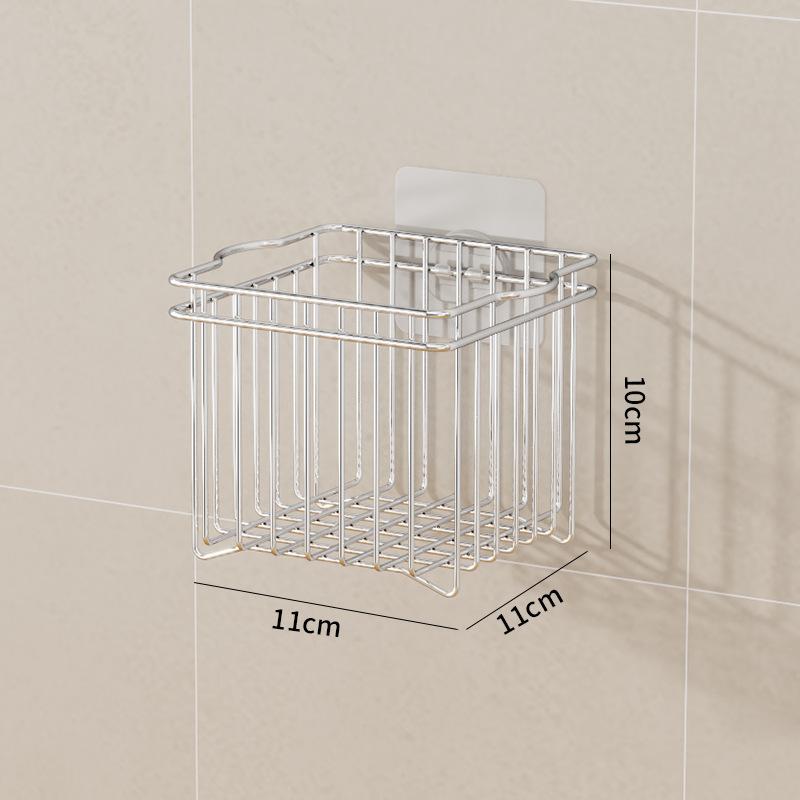 

Kitchen Storage Rack Sink Drain Rack Stainless Steel Vegetable Storage Basket Household Non Perforated Wall Mounted Basket