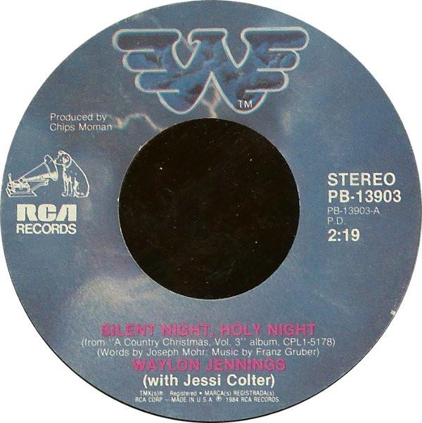 

7inch Record WAYLON JENNINGS - Silent Night, Holy Night PB13903 RCA 1984 US Folk Used