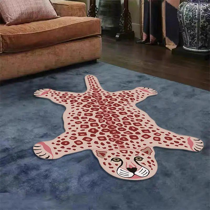 Cartoon Leopard Carpet Home Decoration, Bedroom Plush Carpet, Living Room Carpet Absorbent And Anti-Slip Carpet