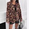 Tooxika New Autumn Leopard Print Lace-Up Blazer