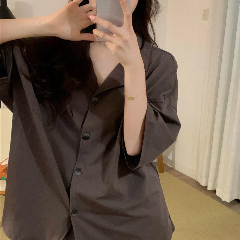 

Пижама женская, летние минималистичные шорты с короткими рукавами, комплект из двух предметов тонкой домашней одежды