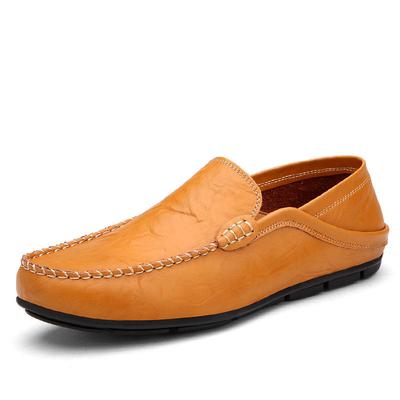 Autumn and Winter Genuine Leather Shoes, Soft-surfaced Leather Shoes, Casual Lazy Shoes