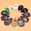 1 Pair Christmas Leather Earrings Drop Shaped Double Printed Earrings Festive Accessories